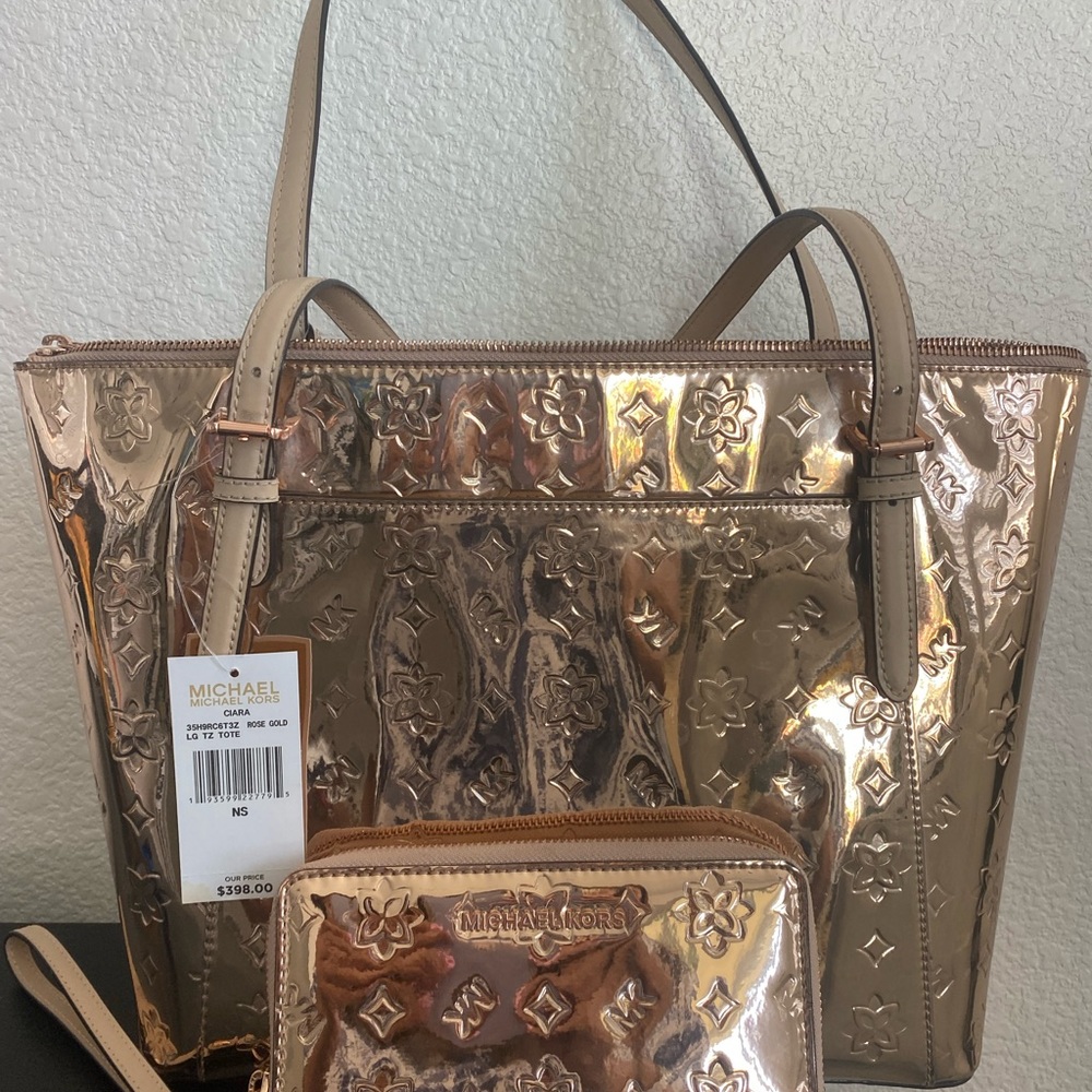 Ciara Rose Gold Purse and Wallet